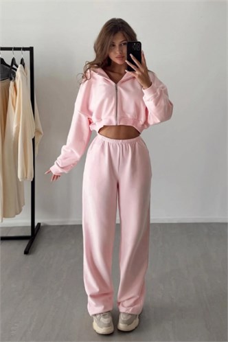 Pembe Barrel Fit Kadın Eşofman Altı MG2553
