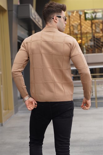Beige Turtleneck Knitwear Sweater 5784