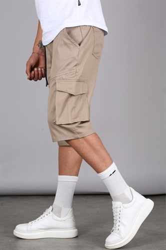 Bej Basic Kargo Cep Erkek Kapri Şort 5473