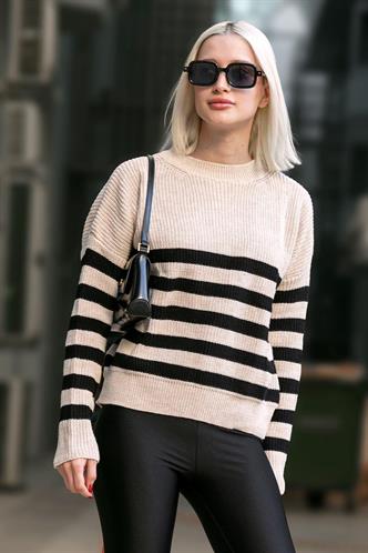 Beige Striped Sweater MG1258