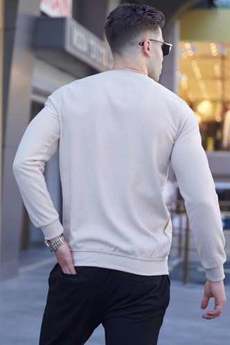 Beige Designed Knitwear Sweater 5968