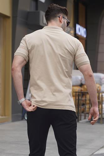 Bej Erkek Polo Yaka Tişört 6077