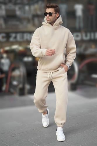 Bej Kapşonlu Basic Eşofman Takımı 5925