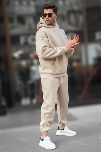 Bej Kapşonlu Basic Eşofman Takımı 5925