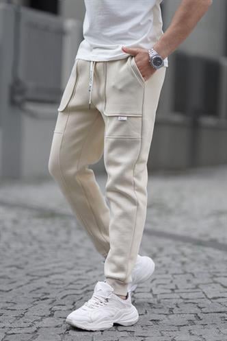 Bej Kargo Cep Basic Eşofman Altı 6527