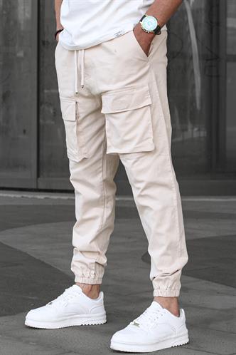 Bej Kargo Cep Erkek Jogger Pantolon 6812