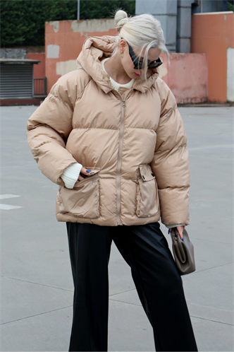 Bej Oversize Cepli Mont MG1358