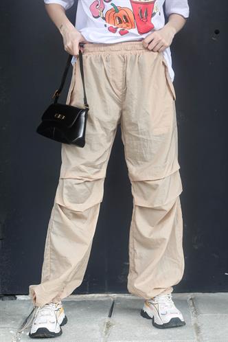Bej Paraşüt Jogger Kadın Pantolon MG1726