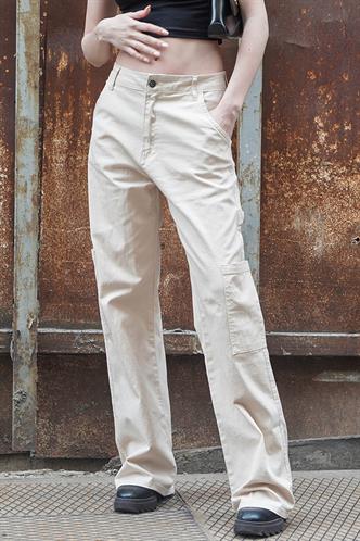 Bej Straight Fit Kargo Pantolon MG1601