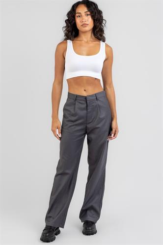 Beyaz Askılı Basic Crop Top Bluz MG1757