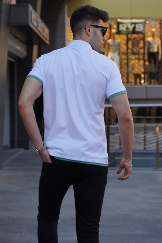 Beyaz Basic Polo Yaka Tişört 5885
