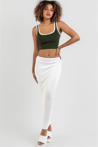 Beyaz Basic Uzun Triko Etek MG1813