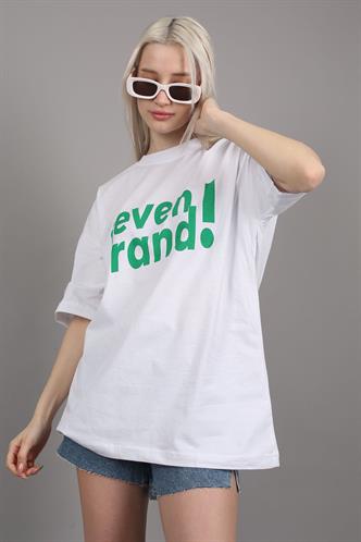 Women Printed Oversize White T-Shirt MG1489