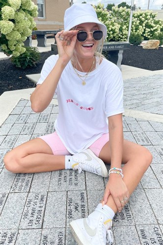 White Printed Oversize T-Shirt MG1517