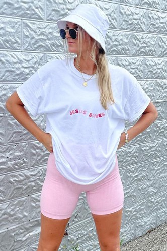 White Printed Oversize T-Shirt MG1517