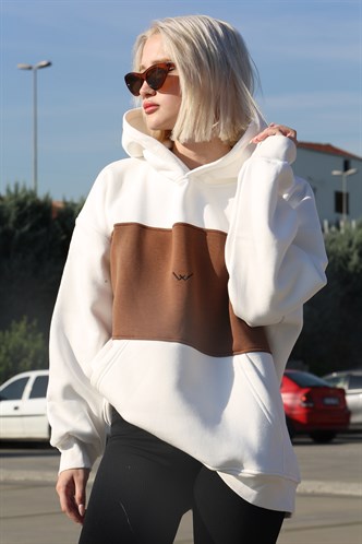 White Block Color Sweatshirt MG1544