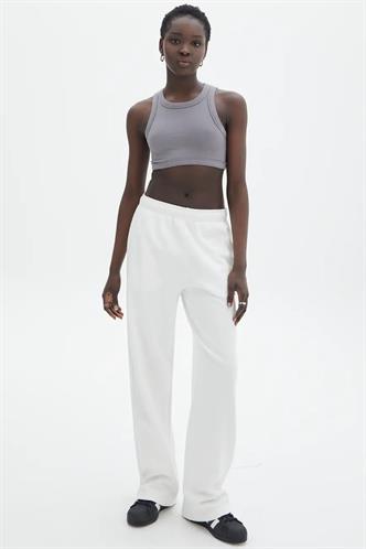 Beyaz Wide Leg Basic Eşofman Altı MG1916