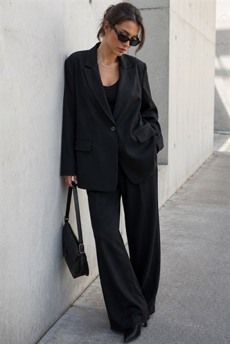 Siyah Oversize Blazer Kadın Ceket Mg2445