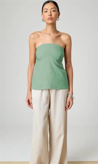 Madmext Mint Yeşili %100 Pamuklu Straplez  Bluz Mg2354