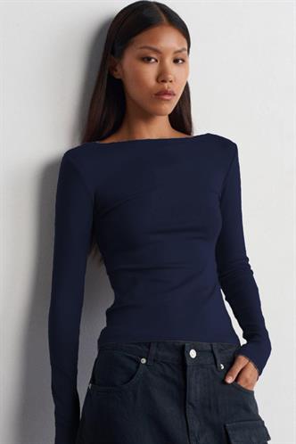 Lacivert Kayık Yaka Modal Kaşmir Ultra Hafif Body MG2627