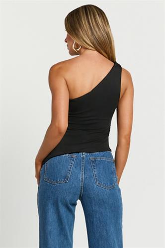 Siyah Tek Omuzlu Basic Kadın Body MG2498