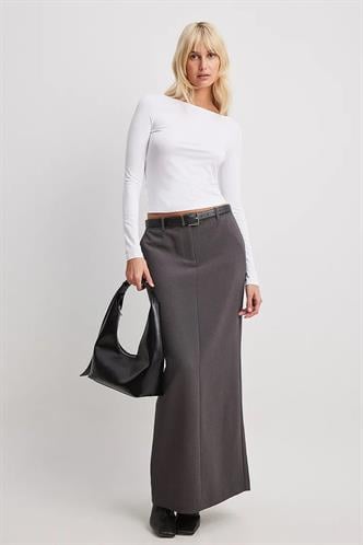 Beyaz Kayık Yaka Basic Kadın Bluz  MG1997