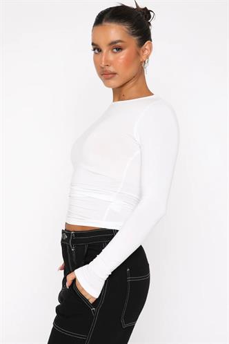 Beyaz Basic Slim Kadın Body MG1994