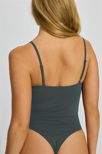 Füme Askılı Kadın Bodysuit Mg2542