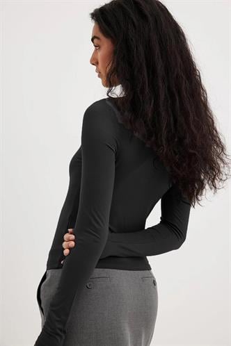 Füme Kayık Yaka Basic Kadın Bluz MG1997