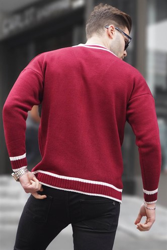 Bordo Erkek Triko Hırka 6314