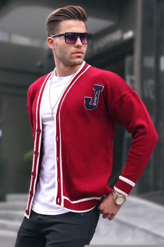 Bordo Erkek Triko Hırka 6314