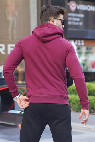 Bordo Kapüşonlu Sweatshirt 6151