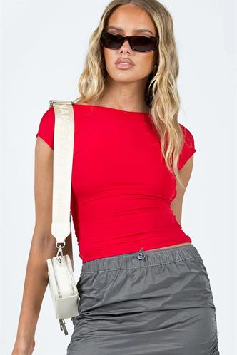 Bordo Sırt Dekolteli Crop Kadın Bluz MG1851
