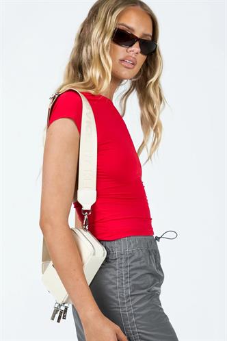Bordo Sırt Dekolteli Crop Kadın Bluz MG1851
