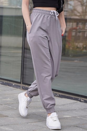 Boyalı Gri Comfort Fit Basic Eşofman Altı MG1635