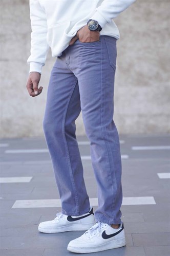 Boyalı Gri Straight Fit Erkek Jean Pantolon 6312