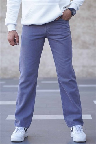 Boyalı Gri Straight Fit Erkek Jean Pantolon 6312