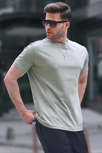 Çağla Yeşili Regular Fit Basic Erkek Tişört 6131