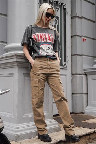 Camel Cep Detaylı Kargo Pantolon MG1602