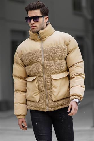 Camel Dik Yaka Erkek Şişme Mont 6860