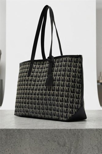 Michelle Siyah Monogram Omuz Çantası MG2838