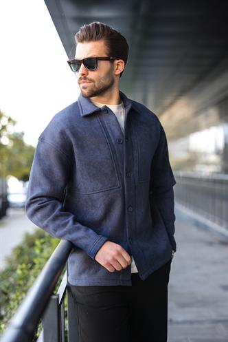 Lacivert İçi Polarlı Gömlek Ceket E6767