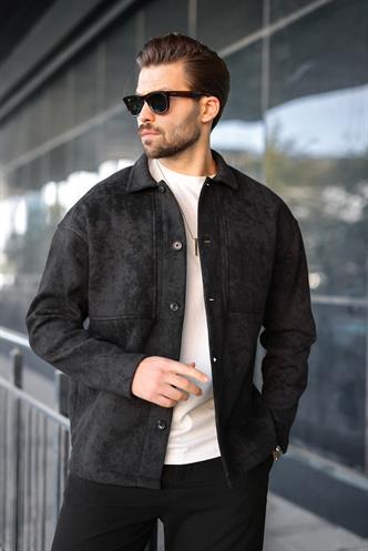 Siyah İçi Polarlı Gömlek Ceket E6767