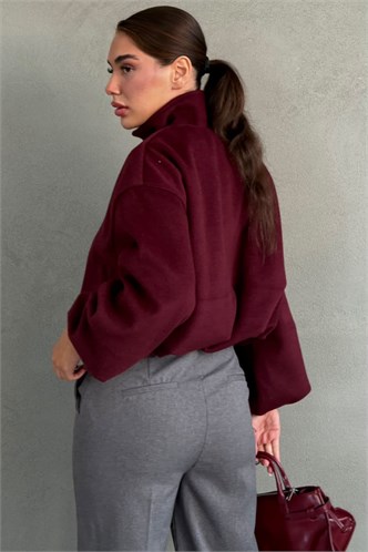 Bordo Kaşe Bomber Kadın Ceket MG2902
