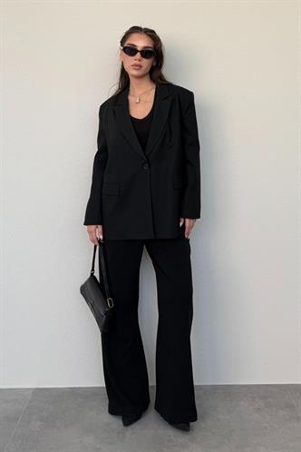 Siyah Oversize Blazer Kadın Ceket Mg2445