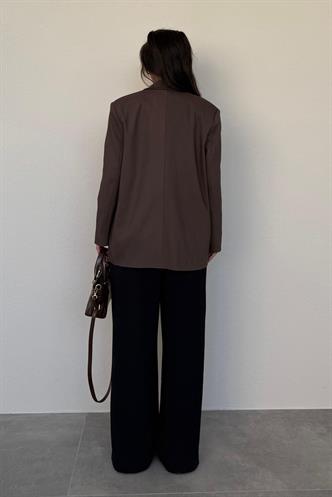 Kahverengi Oversize Blazer Kadın Ceket Mg2445