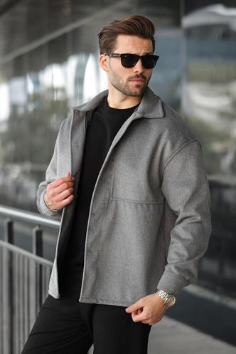 Antrasit Kaşe Gömlek Erkek Ceket E6765