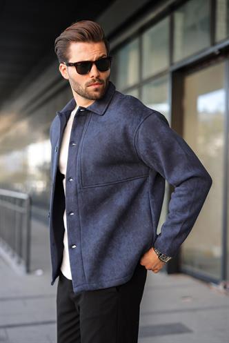 Lacivert İçi Polarlı Gömlek Ceket E6767