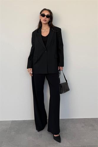Siyah Oversize Blazer Kadın Ceket Mg2445