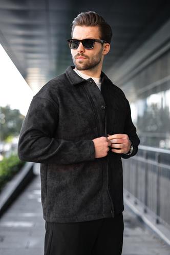 Siyah İçi Polarlı Gömlek Ceket E6767